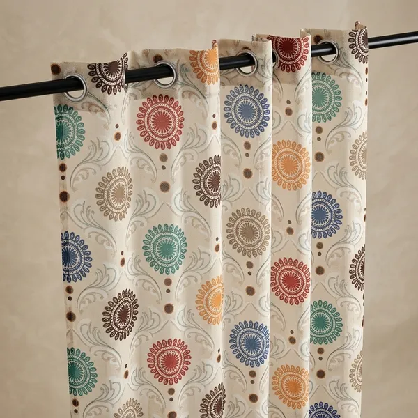 Pack_of_2_Pack_of_2__Multicolor_Polyester_Semi_Sheer_Floral_Print_Door_Curtain