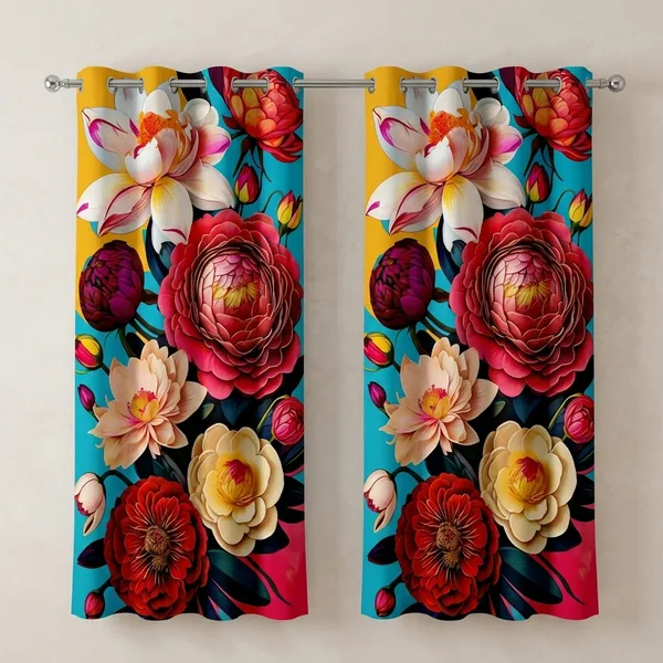 Pack_of_2_Pack_of_2__Multicolor_Polycotton_Blackout_Floral_Print_Door_Curtain