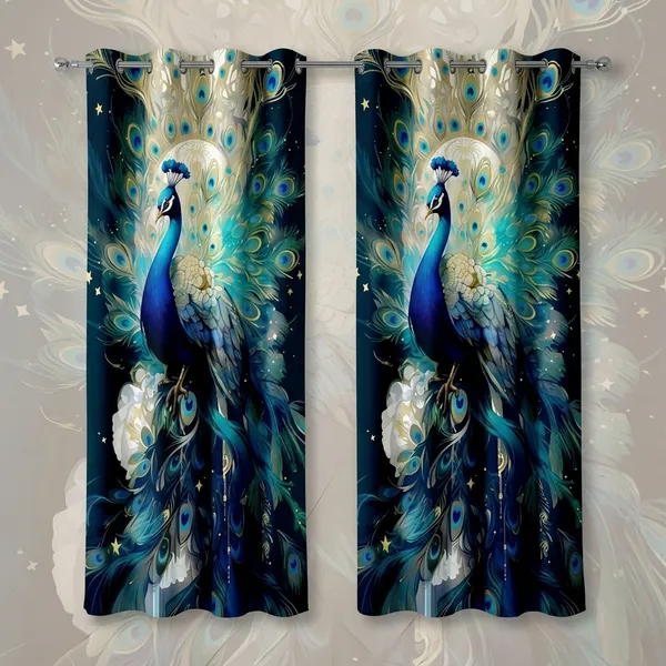 Pack_of_2_Pack_of_2__Multicolor_Polycotton_Blackout_Peacock_Feather_Floral_Print_Door_Curtain