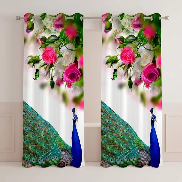 Multicolor_Polyester_3D_Digital_Peacock_Floral_Print_Curtain