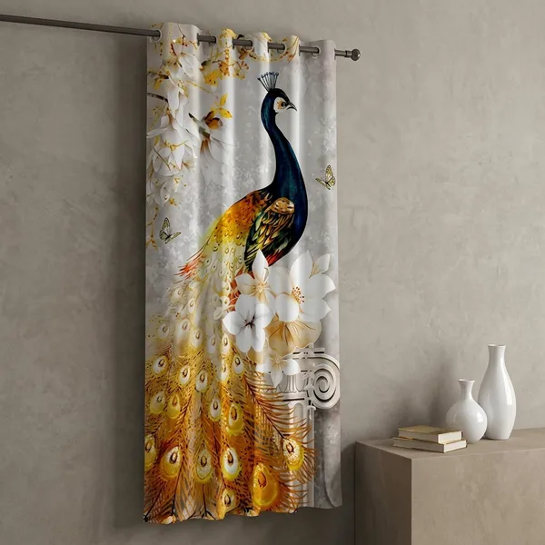 Multicolor_Polyester_Modern_3D_Peacock_Print_Curtain