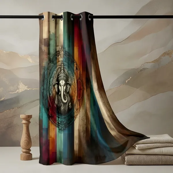 Multicolor_Polycotton_3D_Print_Door_Curtain