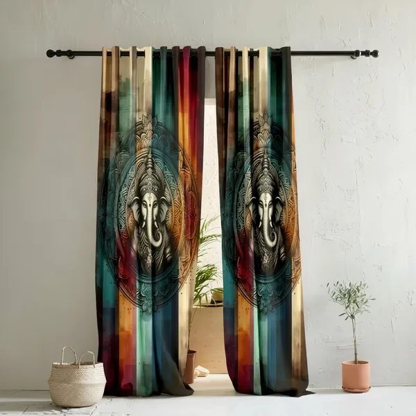 Multicolor_Polycotton_3D_Print_Door_Curtain
