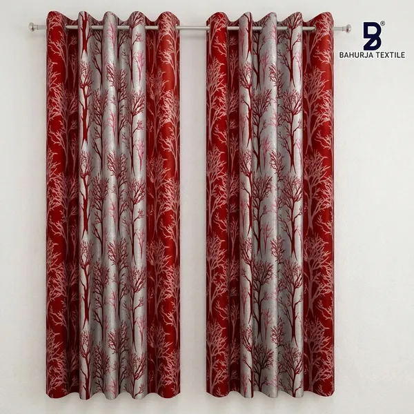 Pack_of_2_Pack_of_2__Multicolor_Polycotton_Jacquard_Crimson_Forest_Print_Door_Curtain