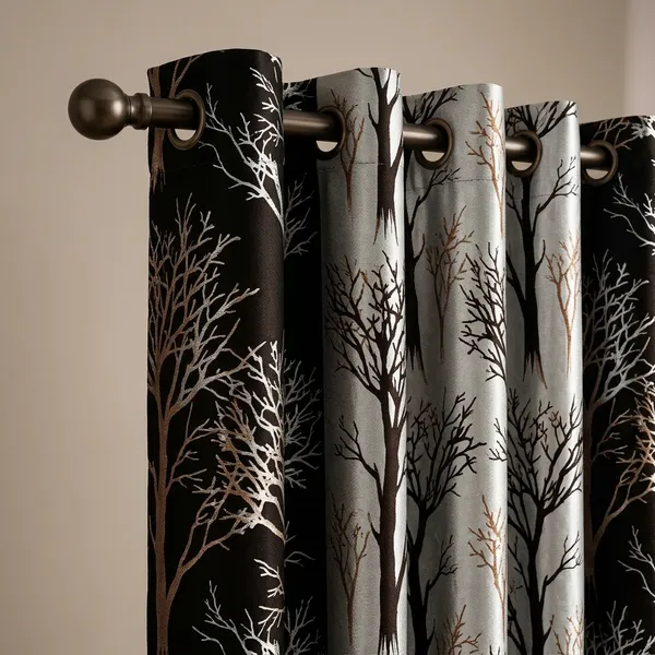 Multicolor_Polycotton_Tree_Print_Eyelet_Door_Curtain
