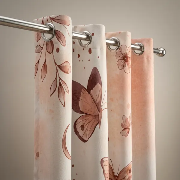 Multicolor_Polycotton_Blackout_Peach_Butterfly_Floral_Print_Eyelet_Curtain