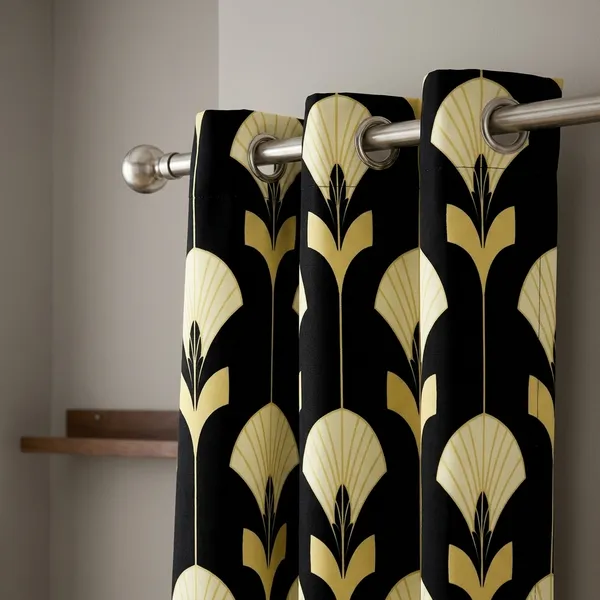 Multicolor_Polycotton_Blackout_Geometric_Print_Eyelet_Door_Curtain