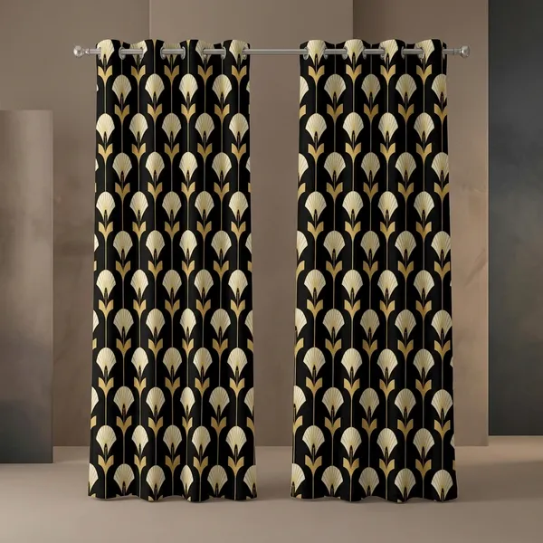 Multicolor_Polycotton_Blackout_Geometric_Print_Eyelet_Door_Curtain