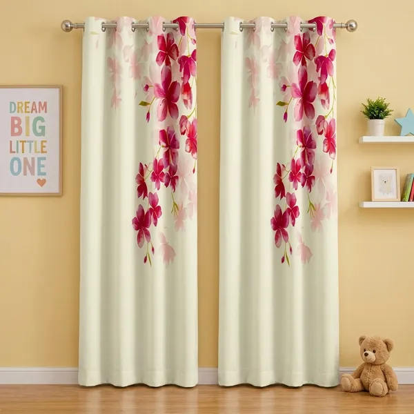 Multicolor_Polycotton_Blackout_Floral_Print_Eyelet_Kids_Window_Curtain
