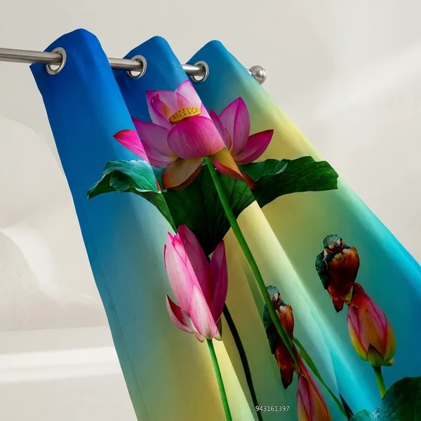 Pack_of_2_Pack_of_2__Multicolor_Polycotton_Blackout_Lotus_Floral_Print_Eyelet_Curtain
