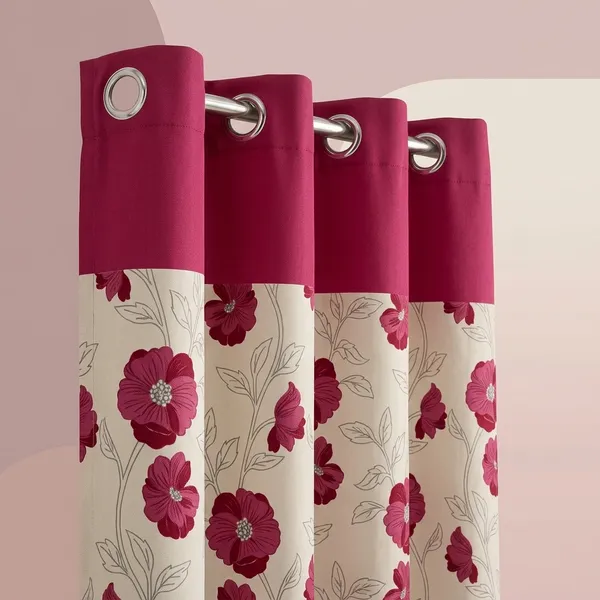 Pack_of_2_Pack_of_2__Multicolor_Polycotton_Modern_Floral_Print_Eyelet_Door_Curtain