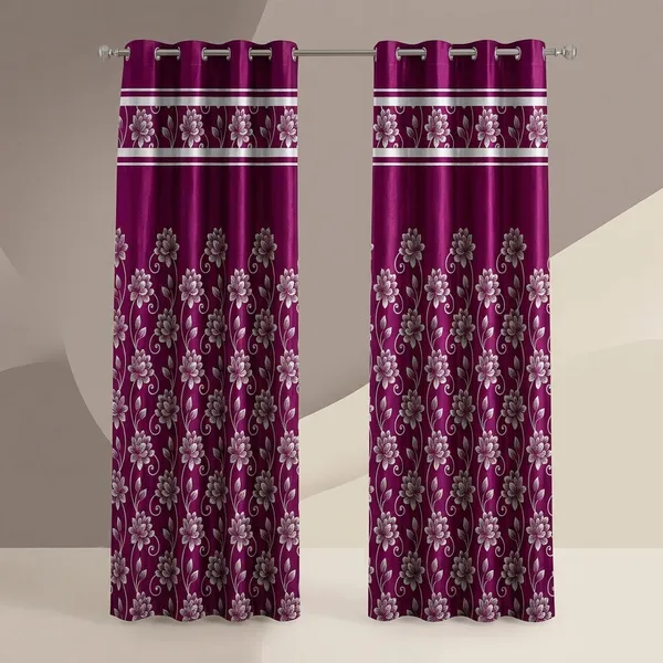 Pack_of_2_Pack_of_2__Multicolor_Polycotton_Silver_Floral_Print_Eyelet_Door_Curtain