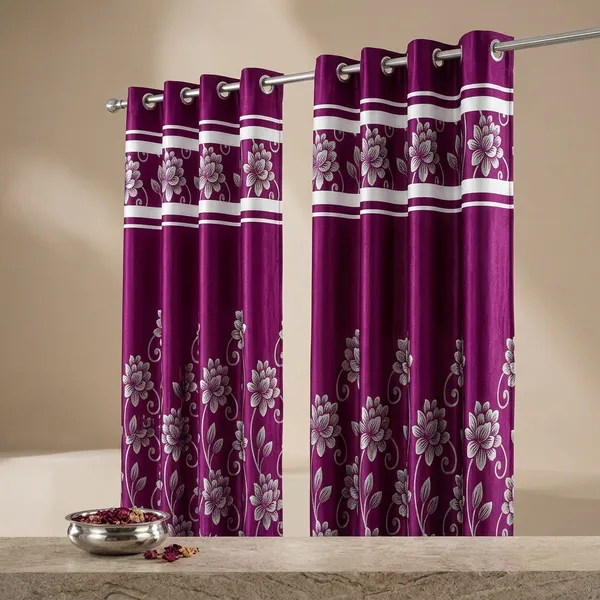 Pack_of_2_Pack_of_2__Multicolor_Polycotton_Silver_Floral_Print_Eyelet_Door_Curtain