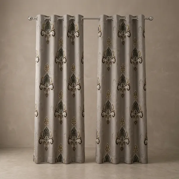 Multicolor_Polycotton_Royal_Damask_Print_Eyelet_Curtain