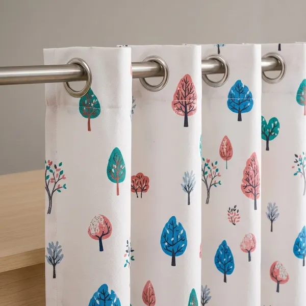 Multicolor_Polycotton_Tree_Print_Eyelet_Window_Curtain