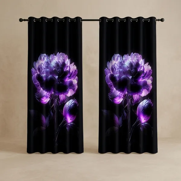 Multicolor_Polycotton_Blackout_Peony_Digital_Print_Eyelet_Curtain