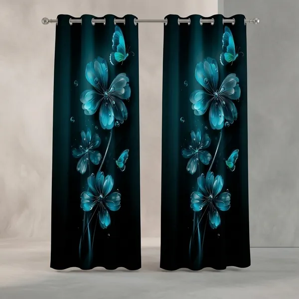 Pack_of_2_Pack_of_2__Multicolor_Polycotton_Modern_Butterfly_Floral_Print_Door_Curtain