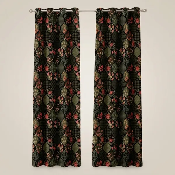 Pack_of_2_Pack_of_2__Multicolor_Polycotton_Floral_Damask_Print_Door_Curtain