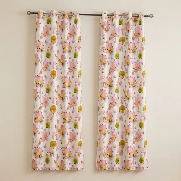 Multicolor_Polycotton_Lotus_Floral_Print_Eyelet_Window_Curtain