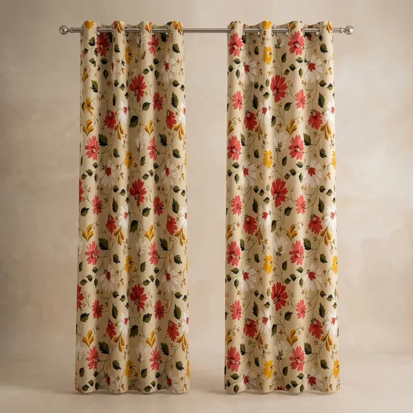 Multicolor_Polycotton_Floral_Print_Eyelet_Window_Curtain