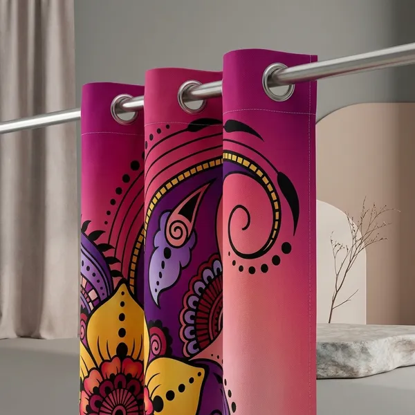 Pack_of_2_Pack_of_2__Multicolor_Polycotton_Bohemian_Floral_Mandala_Print_Eyelet_Door_Curtain