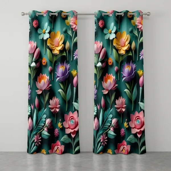 Pack_of_2_Pack_of_2__Multicolor_Polycotton_3D_Floral_Garden_Print_Eyelet_Door_Curtain