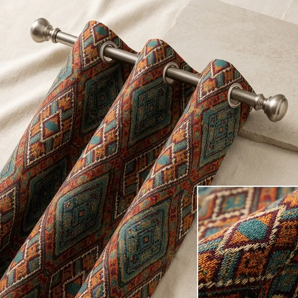 Multicolor_Polycotton_Ethnic_Geometric_Diamond_Print_Eyelet_Curtain