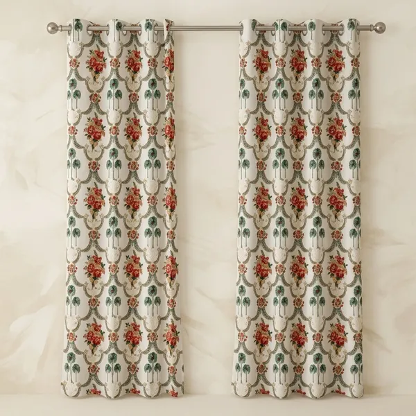 Pack_of_2_Pack_of_2__Multicolor_Polycotton_Floral_Damask_Print_Door_Curtain