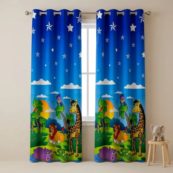 Multicolor_Polycotton_Kids_Jungle_Safari_Cartoon_Animal_Print_Window_Curtain