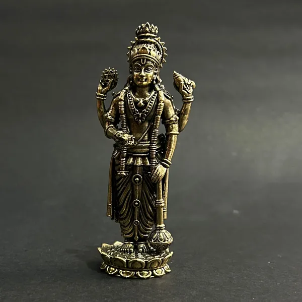 Golden_Finish_Pure_Brass_Vishnu_God_Statue_(4_Inch)