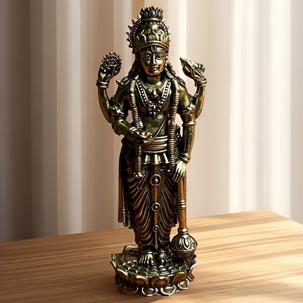 Golden_Finish_Pure_Brass_Vishnu_God_Statue_(4_Inch)