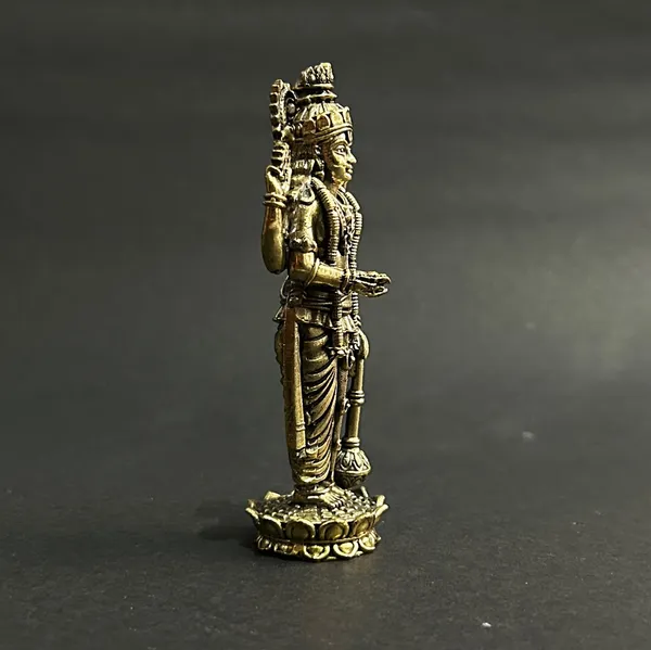 Golden_Finish_Pure_Brass_Vishnu_God_Statue_(4_Inch)