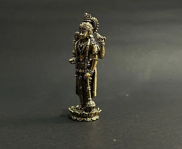 Golden_Finish_Pure_Brass_Vishnu_God_Statue_(4_Inch)