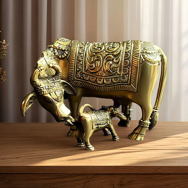 Golden_Finish_Pure_Brass_Cow_Calf_Vastu_Statue_(3_Inch)