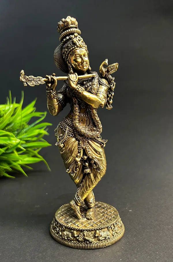 Golden_Finish_Pure_Brass_Krishna_God_Statue_(5_Inch)