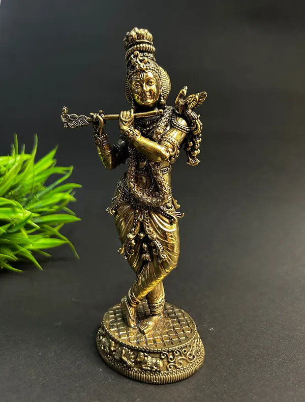 Golden_Finish_Pure_Brass_Krishna_God_Statue_(5_Inch)