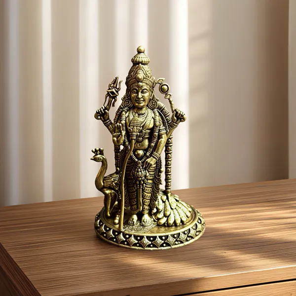 Golden_Finish_Pure_Brass_Kartikaya_God_Statue_(3_Inch)