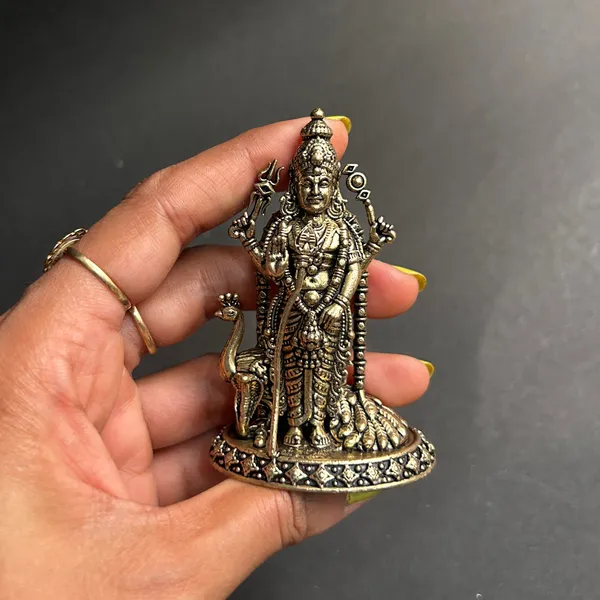 Golden_Finish_Pure_Brass_Kartikaya_God_Statue_(3_Inch)