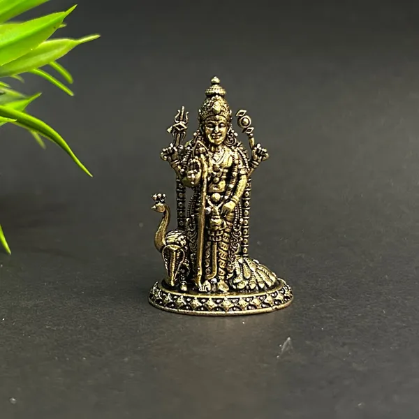 Golden_Finish_Pure_Brass_Kartikaya_God_Statue_(3_Inch)
