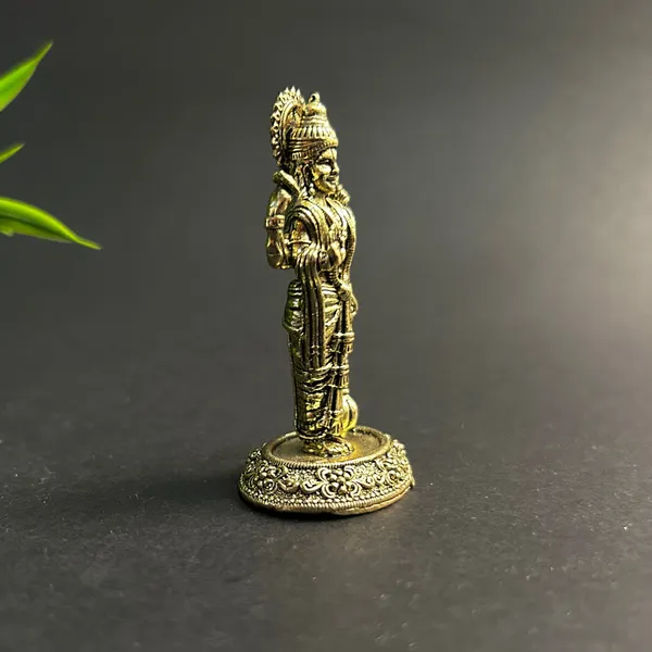 Golden_Finish_Pure_Brass_Vishnu_Idol_Statue_(2.5_Inch)
