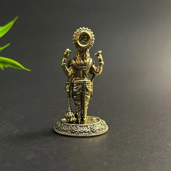 Golden_Finish_Pure_Brass_Vishnu_Idol_Statue_(2.5_Inch)