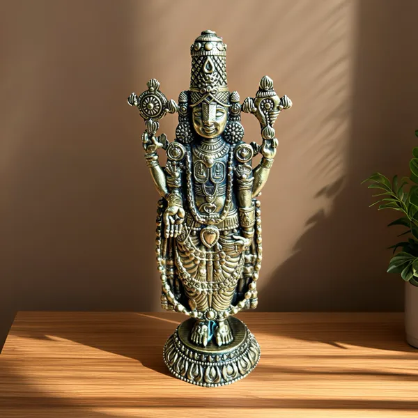 Golden_Finish_Pure_Brass_Tirupati_Balaji_God_Statue_(4_Inch)