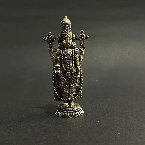 Golden_Finish_Pure_Brass_Tirupati_Balaji_God_Statue_(4_Inch)