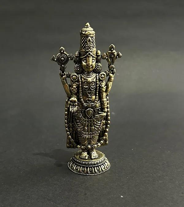 Golden_Finish_Pure_Brass_Tirupati_Balaji_God_Statue_(4_Inch)
