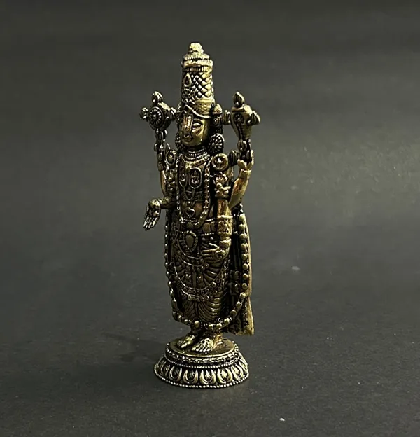 Golden_Finish_Pure_Brass_Tirupati_Balaji_God_Statue_(4_Inch)
