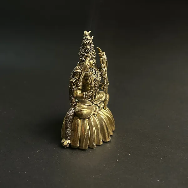 Golden_Finish_Pure_Brass_Rajrajeshwari_Devi_God_Statue_(4_Inch)