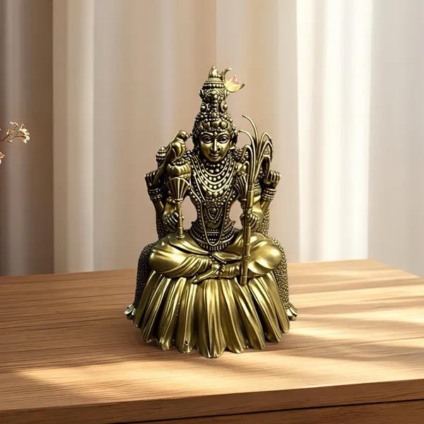 Golden_Finish_Pure_Brass_Rajrajeshwari_Devi_God_Statue_(4_Inch)