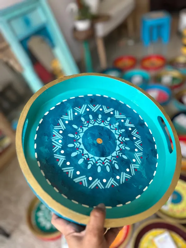 Blue_Handcrafted_Mandala_Tray