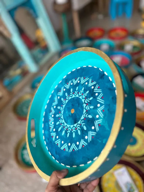 Blue_Handcrafted_Mandala_Tray