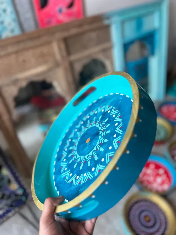Blue_Handcrafted_Mandala_Tray